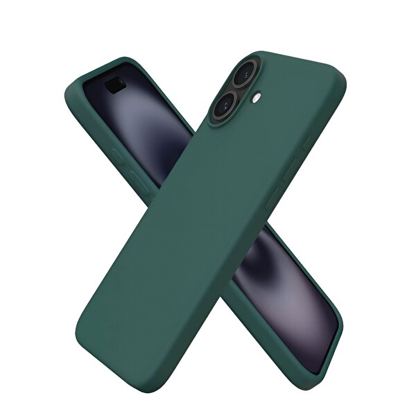 Bix iPhone 16 Uyumlu MagSafe Özellikli Güçlü Koruma Darbe Emici Silikon Telefon Kılıfı Biber Yeşili