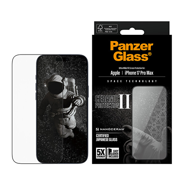 Panzerglass iPhone 17 Pro Max UWF Çerçeve Aparatlı Seramik Ekran Koruyucu
