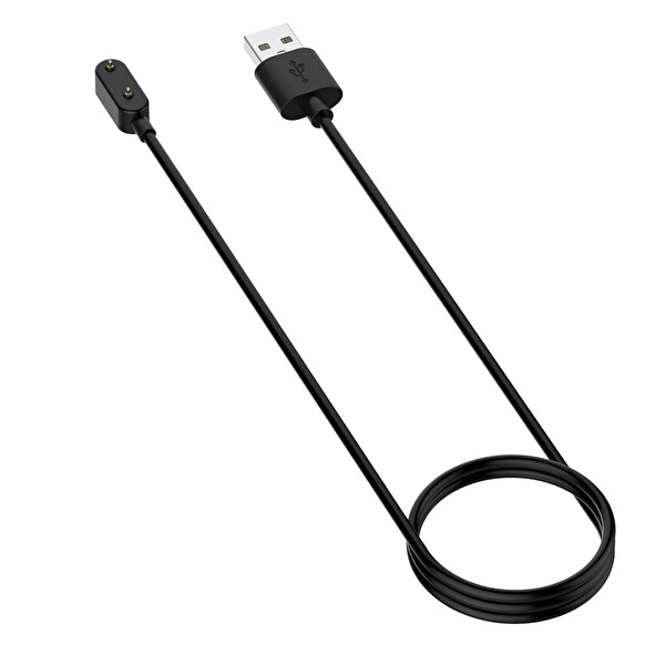 ScHitec Huawei-Honor Band 6 Uyumlu Manyetik USB-A Şarj Kablosu 1 M Siyah