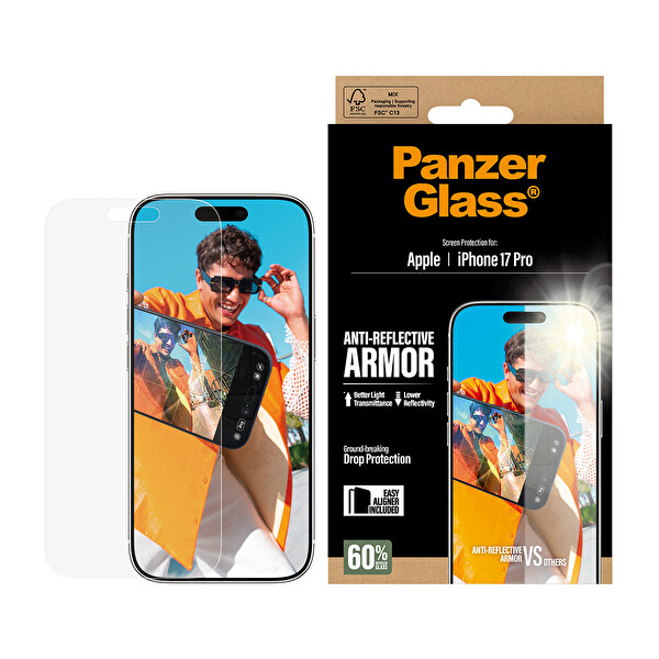 Panzerglass iPhone Anti-Reflective Armor 17 Pro Çerçeve Aparatlı Armor Ekran Koruyucu