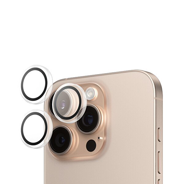 Panzerglass Hoops iPhone 16 Pro - 16 Pro Max - 17 Pro - 17 Pro Max Şeffaf Kamera Lens Koruyucu