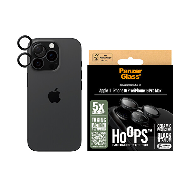 Panzerglass Hoops iPhone 16 Pro - 16 Pro Max - 17 Pro - 17 Pro Max Seramik Kamera Lens Koruyucu