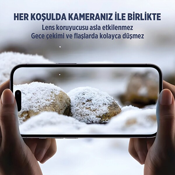 Bix iPhone 16 Pro - 16 Pro Max Uyumlu 9H Cam Crystal AR-AF Kamera Lens Koruyucu Beyaz-Titanyum