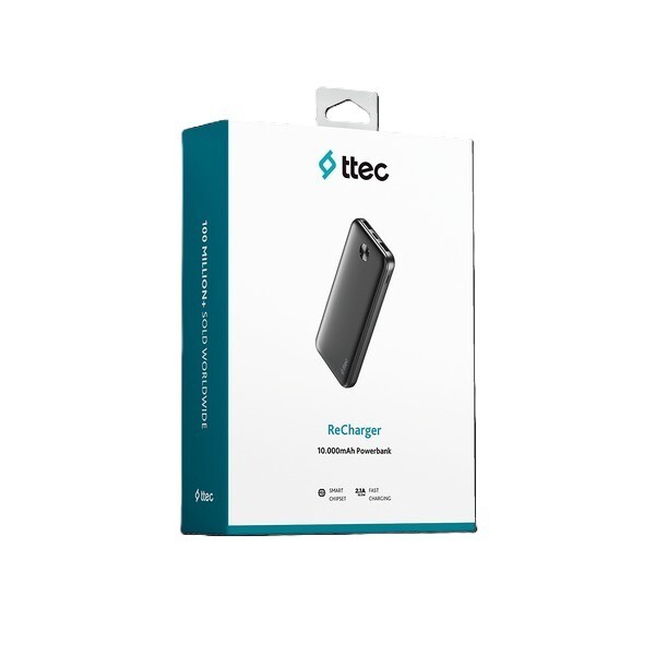 Ttec Recharger 2BB234S 10.000mAh Taşınabilir Hızlı Şarj Aleti - Siyah
