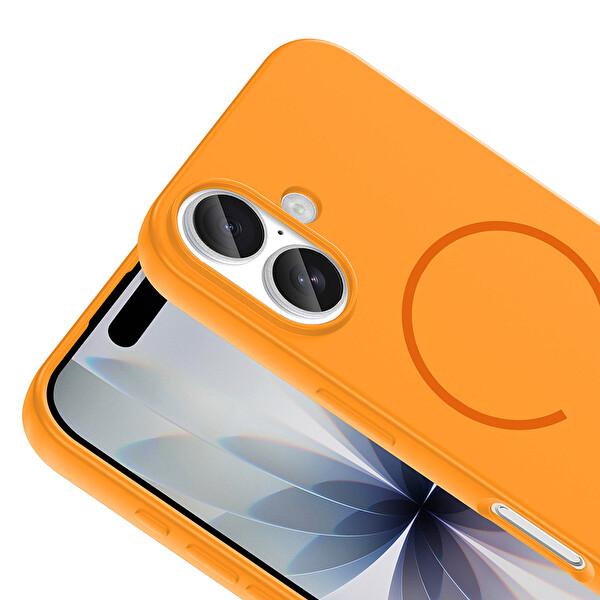 iPhone 17 Kılıf Meta Lansman M-Safe Kamera Korumalı içi Kadife Yumuşak Renkli Süet Silikon