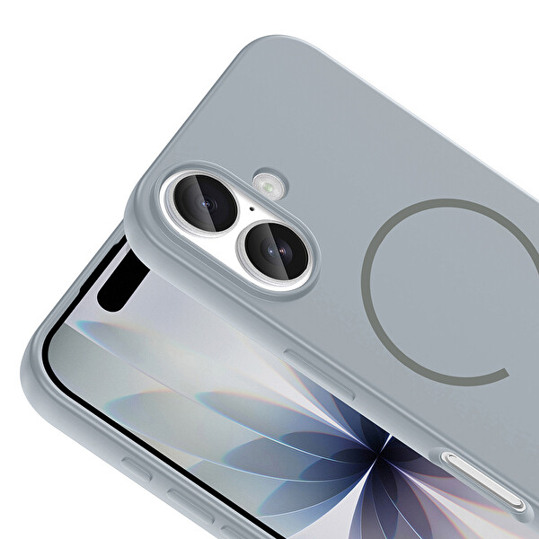 iPhone 17 Kılıf Meta Lansman M-Safe Kamera Korumalı içi Kadife Yumuşak Renkli Süet Silikon