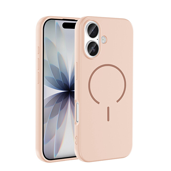 iPhone 17 Kılıf Meta Lansman M-Safe Kamera Korumalı içi Kadife Yumuşak Renkli Süet Silikon