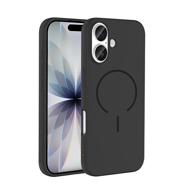 iPhone 17 Kılıf Meta Lansman M-Safe Kamera Korumalı içi Kadife Yumuşak Renkli Süet Silikon