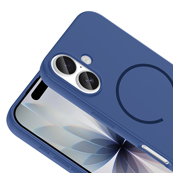 iPhone 17 Kılıf Meta Lansman M-Safe Kamera Korumalı içi Kadife Yumuşak Renkli Süet Silikon