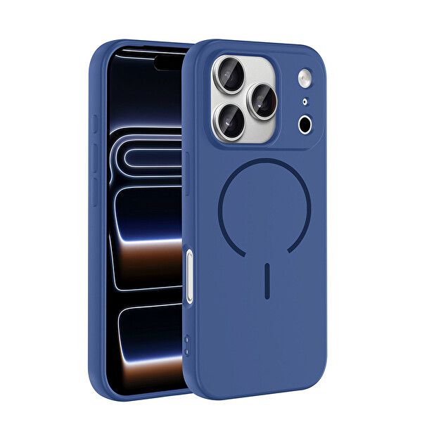 iPhone 17 Pro Max Kılıf Meta Lansman M-Safe Kamera Korumalı içi Kadife Yumuşak Renkli Süet Silikon