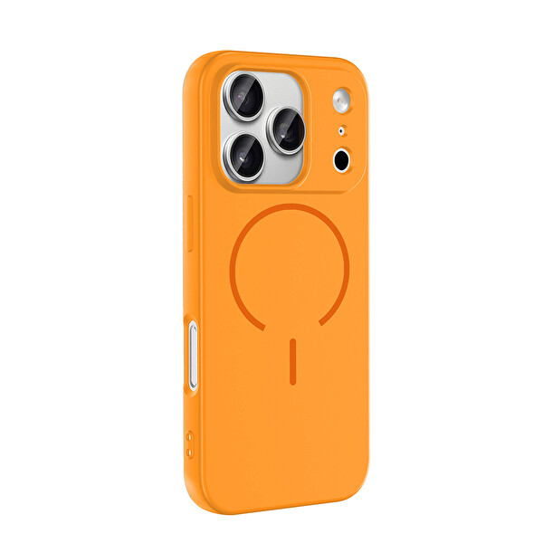 iPhone 17 Pro Max Kılıf Meta Lansman M-Safe Kamera Korumalı içi Kadife Yumuşak Renkli Süet Silikon