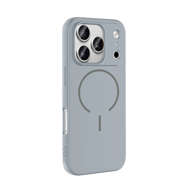 iPhone 17 Pro Max Kılıf Meta Lansman M-Safe Kamera Korumalı içi Kadife Yumuşak Renkli Süet Silikon