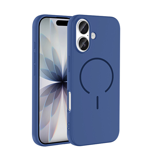 iPhone 17 Kılıf Meta Lansman M-Safe Kamera Korumalı içi Kadife Yumuşak Renkli Süet Silikon