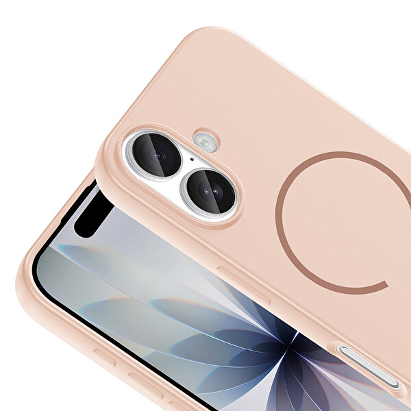 iPhone 17 Kılıf Meta Lansman M-Safe Kamera Korumalı içi Kadife Yumuşak Renkli Süet Silikon