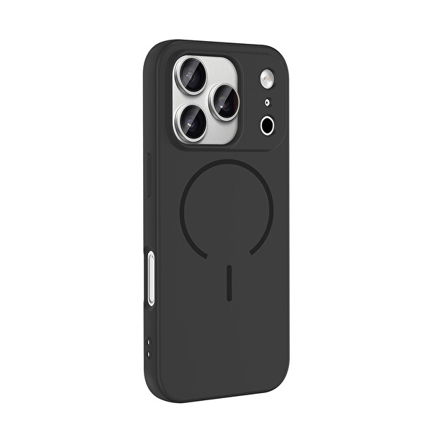 iPhone 17 Pro Max Kılıf Meta Lansman M-Safe Kamera Korumalı içi Kadife Yumuşak Renkli Süet Silikon