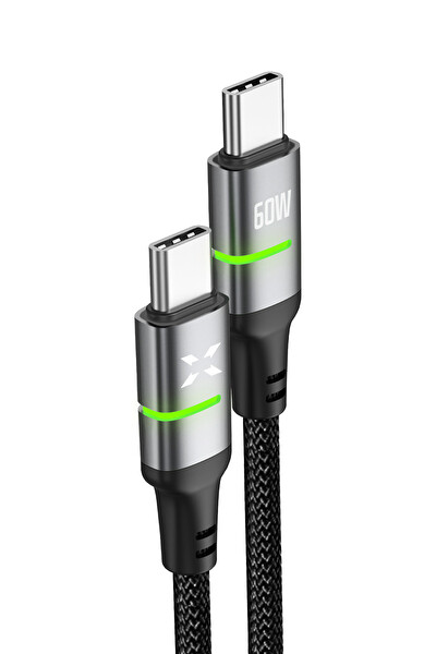 Xenon Smart Type C Hızlı Şarj Kablosu | Type-C to Type-C, 60W, 480 Mpbs, 2m, PD, Örgü, Led Göstergeli (X6422) STANDART