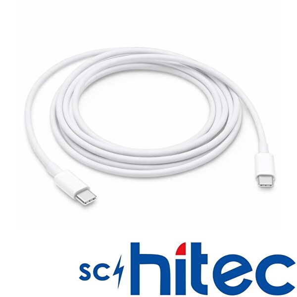 ScHitec SC002 25W Type-C Çıkışlı Hızlı Şarj Aleti Type-C to Type-C Kablolu Set Beyaz
