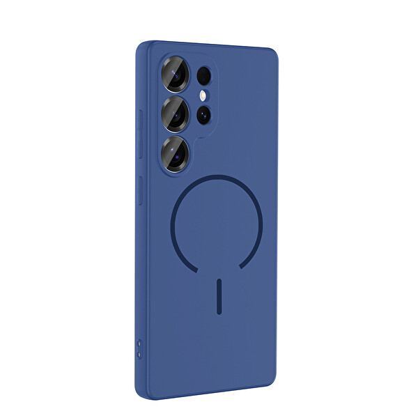 Samsung Galaxy S24 Ultra Kılıf Meta Lansman M-Safe Kamera Korumalı içi Kadife Yumuşak Renkli Süet Silikon