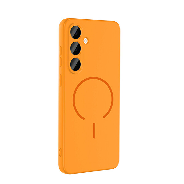 Samsung Galaxy S24 FE Kılıf Meta Lansman M-Safe Kamera Korumalı içi Kadife Yumuşak Renkli Süet Silikon