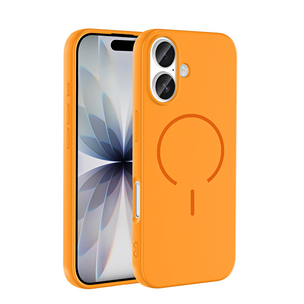 iPhone 17 Kılıf Meta Lansman M-Safe Kamera Korumalı içi Kadife Yumuşak Renkli Süet Silikon