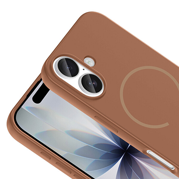 iPhone 17 Kılıf Meta Lansman M-Safe Kamera Korumalı içi Kadife Yumuşak Renkli Süet Silikon