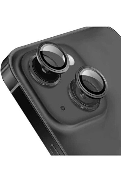 Teknoparkta iPhone 13 Mini Kamera Koruyucu Lens Mercek Metal Çerçeveli 2li Set Siyah Black Uyumlu
