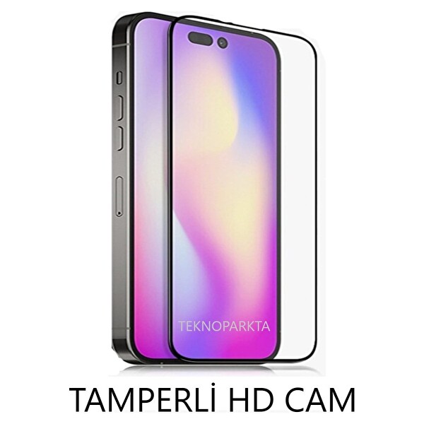 Teknoparkta iPhone 14 Plus Ekran Koruyucu Tam Kapatan Tamperli Cam Kırılmaz Cam Full Hd Glass