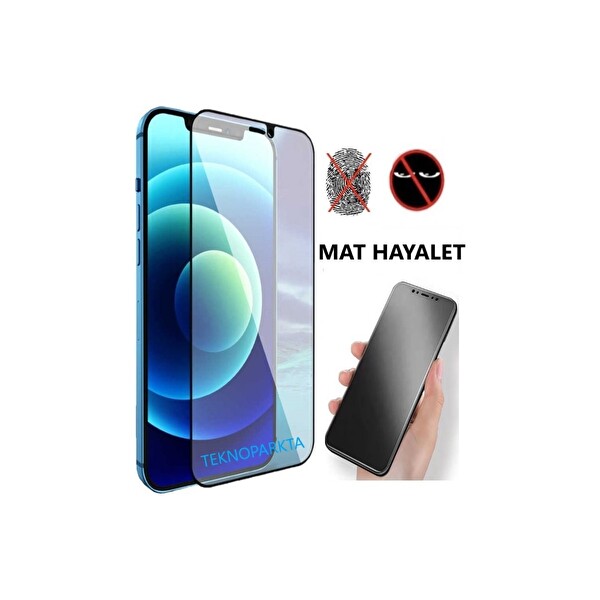 Teknoparkta iPhone 14 Pro Mat Hayalet Gizli Privacy Tam Kaplayan Kırılmaz Cam Seramik Nano Ekran Koruyucu