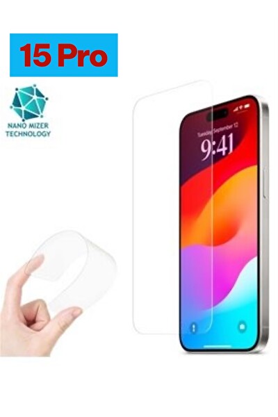 Teknoparkta iPhone 15 Pro Ekran Koruyucu Esnek Nano Cam Kırılmaz Çatlamaz
