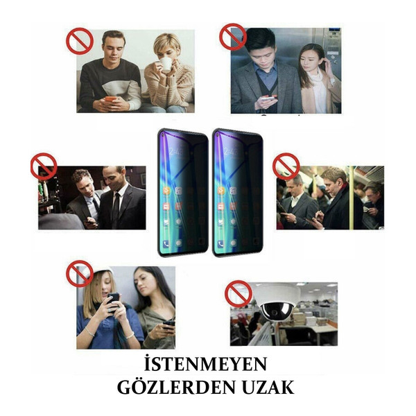 Teknoparkta Tcl 30SE Hayalet Ekran Koruyucu Privacy Gizlilik Filitreli Tam Kaplayan Cam