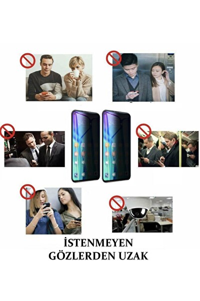 Teknoparkta General Mobile GM21 Plus Hayalet Ekran Koruyucu Privacy Gizlilik Filitreli Kırılmaz Cam