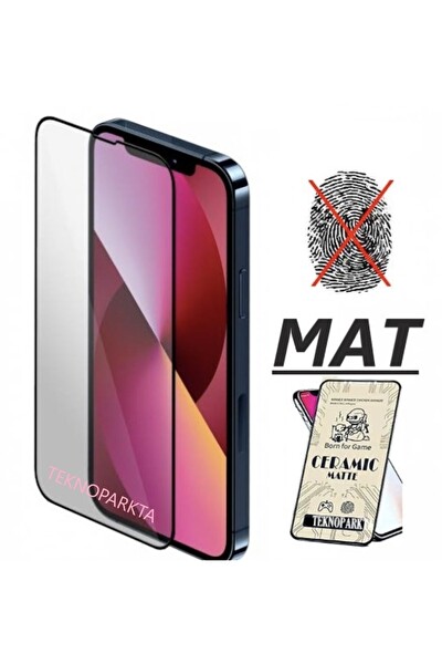 Teknoparkta iPhone 14 Mat Seramik Cam Nano Esnek Kırılmaz Full Tam Kaplayan Ekran Koruyucu