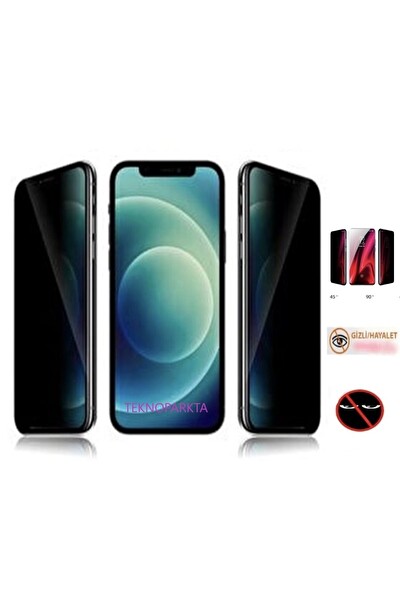 Teknoparkta iPhone 14 Mat Hayalet Gizli Privacy Tam Kaplayan Kırılmaz Cam Seramik Nano Ekran Koruyucu