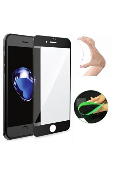Teknoparkta iPhone 8 Ekran Koruyucu Seramik Nano Cam Esnek Tam Full Kaplayan Kırılmaz Siyah