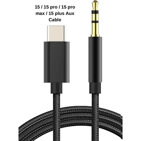 Teknoparkta iPhone 15 Aux Kablo Type C Örgü Hasır Dac Çipli Kablo