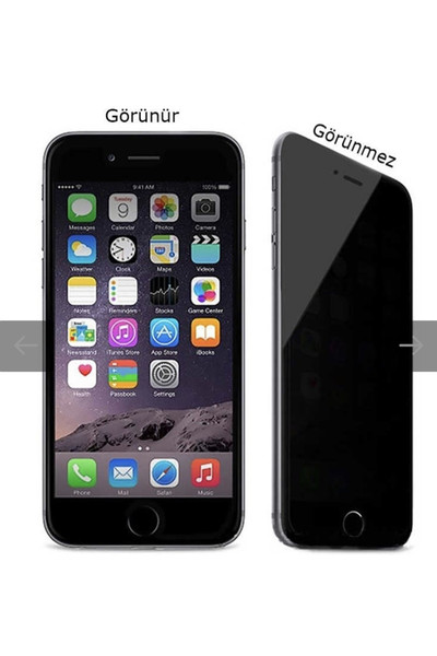 Teknoparkta Teknopark iPhone 7 Plus Siyah Privacy Kavisli Hayalet Gizlilik Filitreli Full Ekran Koruyucu