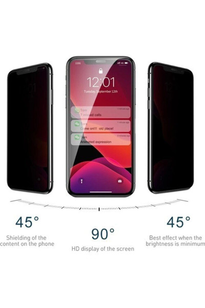 Teknoparkta Subway Apple iPhone X Privacy Hayalet Cam Ekran Koruyucu Siyah