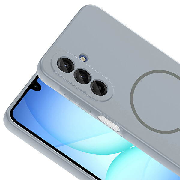 Başkenttekno Samsung Galaxy A16 Kılıf Meta Lansman M-Safe Kamera Korumalı içi Kadife Yumuşak Renkli Süet Silikon