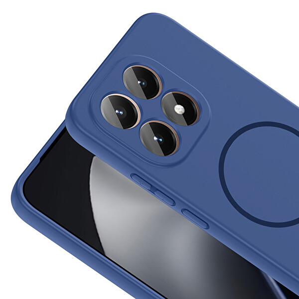 Başkenttekno Xiaomi 15T Kılıf Meta Lansman M-Safe Kamera Korumalı içi Kadife Yumuşak Renkli Süet Silikon Lacivert