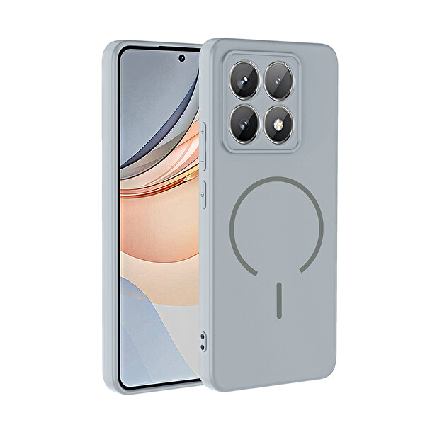 Başkenttekno Xiaomi 14T Pro Kılıf Meta Lansman M-Safe Kamera Korumalı içi Kadife Yumuşak Renkli Süet Silikon