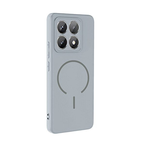 Başkenttekno Xiaomi 14T Pro Kılıf Meta Lansman M-Safe Kamera Korumalı içi Kadife Yumuşak Renkli Süet Silikon