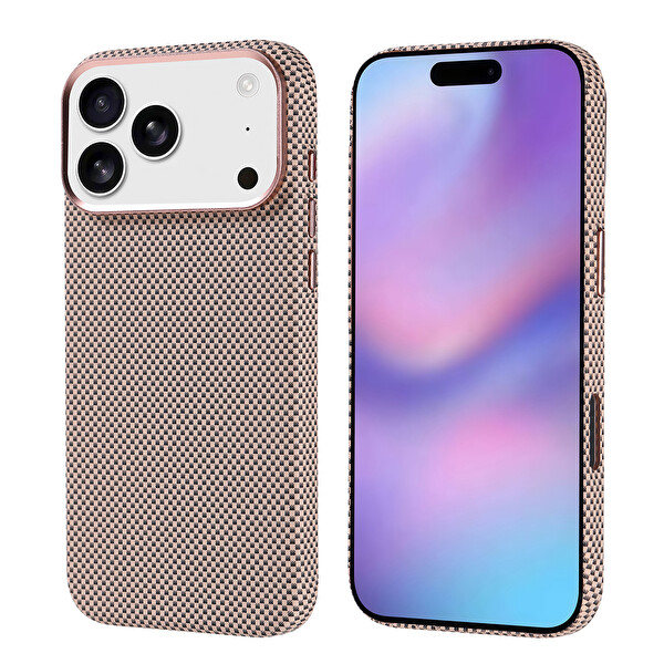 Başkenttekno iPhone 17 Pro Max Kılıf Kablosuz Şarj Özellikli Karbon Fiber Görünümlü Nekst Kapak