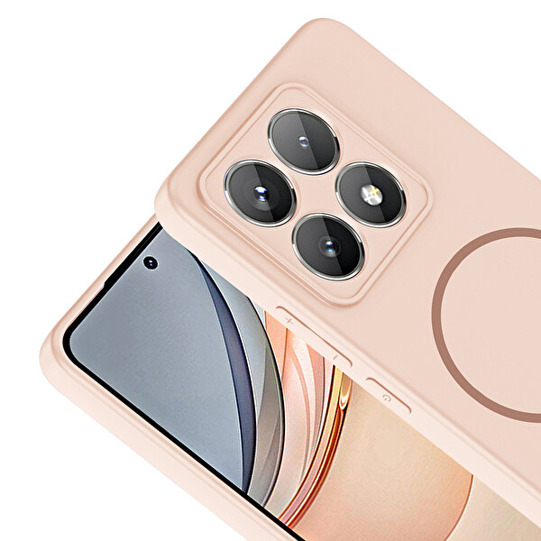 Başkenttekno Xiaomi 14T Kılıf Meta Lansman M-Safe Kamera Korumalı içi Kadife Yumuşak Renkli Süet Silikon