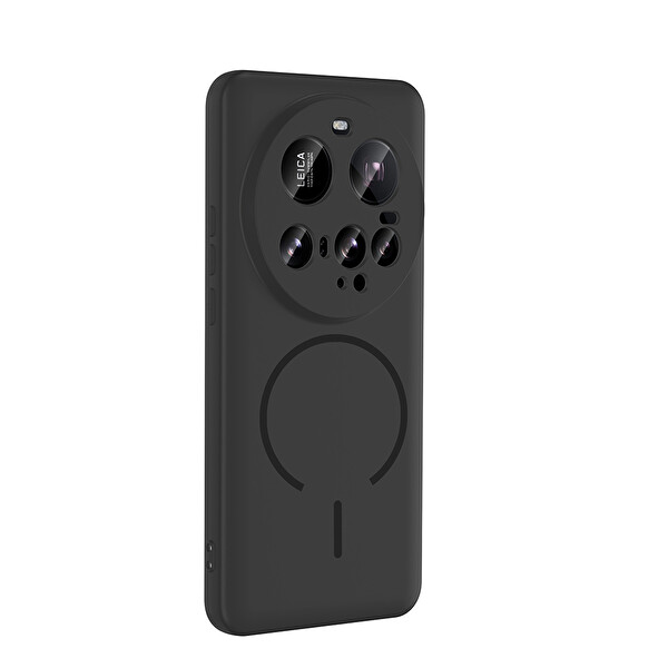 Başkenttekno Xiaomi 15 Ultra Kılıf Meta Lansman M-Safe Kamera Korumalı içi Kadife Yumuşak Renkli Süet Silikon Siyah