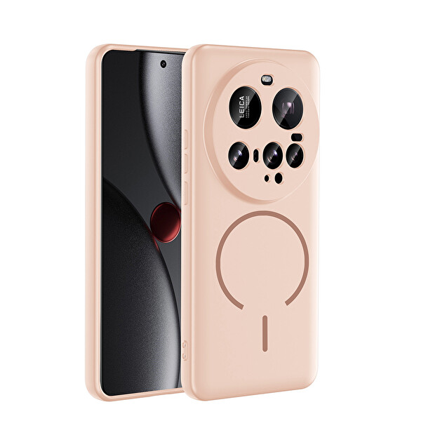 Başkenttekno Xiaomi 15 Ultra Kılıf Meta Lansman M-Safe Kamera Korumalı içi Kadife Yumuşak Renkli Süet Silikon