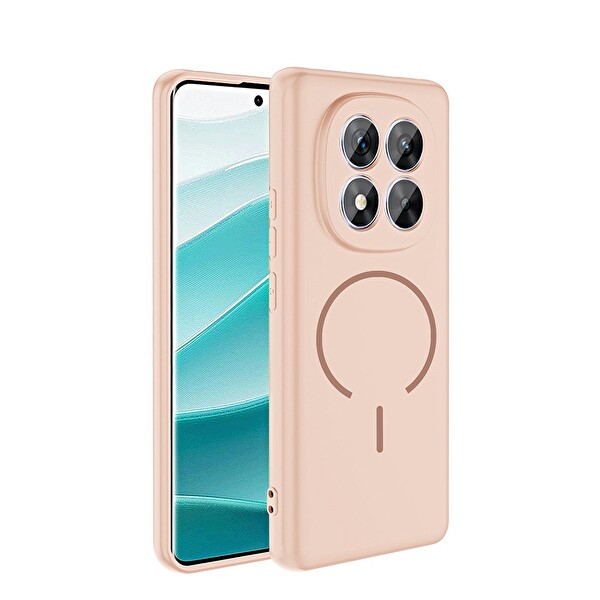 Başkenttekno Xiaomi Redmi Note 14 Pro 4G Kılıf Meta Lansman M-Safe Kamera Korumalı içi Kadife Yumuşak Renkli Süet Silikon