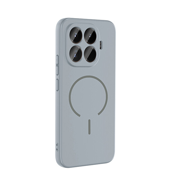 Başkenttekno Xiaomi 15T Pro Kılıf Meta Lansman M-Safe Kamera Korumalı içi Kadife Yumuşak Renkli Süet Silikon