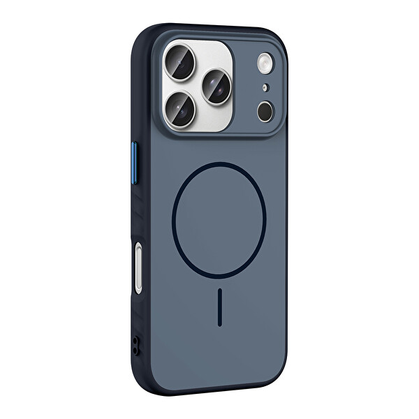 Başkenttekno iPhone 17 Pro Max Kılıf Kılıf Kablosuz Şarj Özellikli Kamera Korumali Tea Kapak Lacivert
