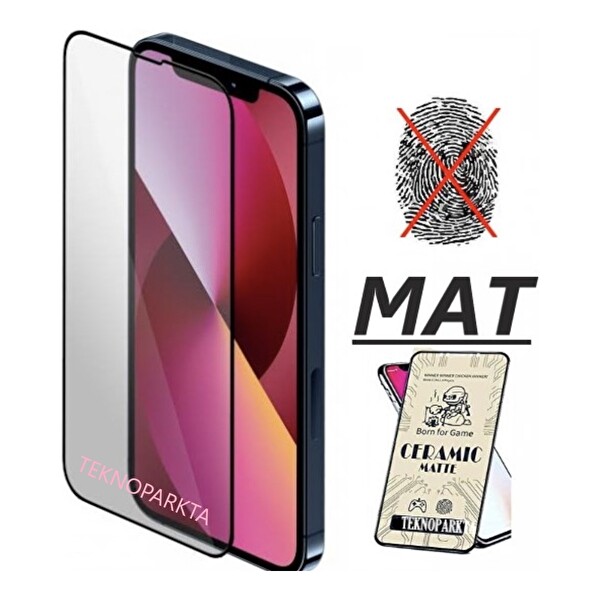 Teknoparkta iPhone 14 Pro Max Mat Seramik Cam Nano Esnek Kırılmaz Full Tam Kaplayan Ekran Koruyucu