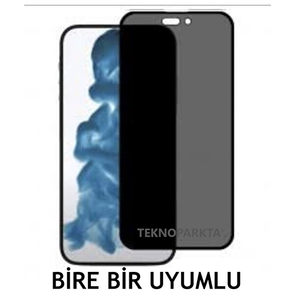 Teknoparkta iPhone 14 Pro Hayalet Privacy Gizli Görünmez Tam Kaplayan Kırılmaz Cam Ekran Koruyucu